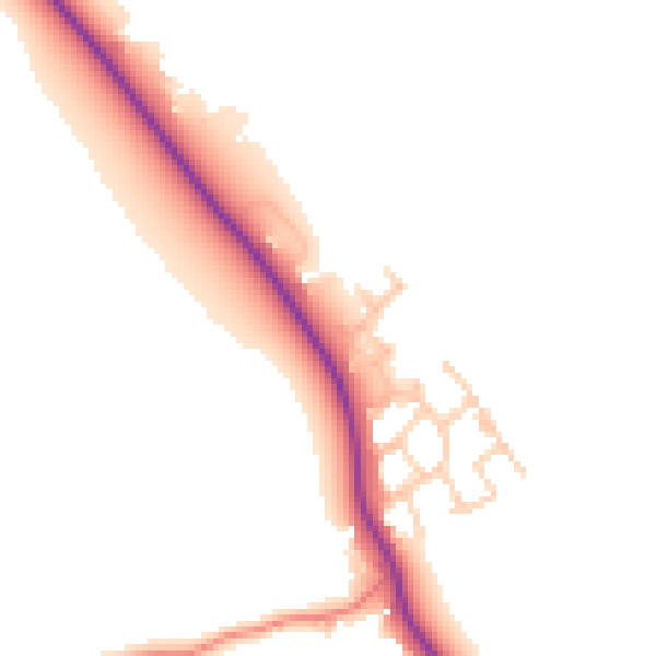Daytime road noise heatmap for CW11 3DZ