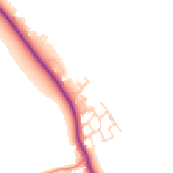 Daytime road noise heatmap for CW11 3EB