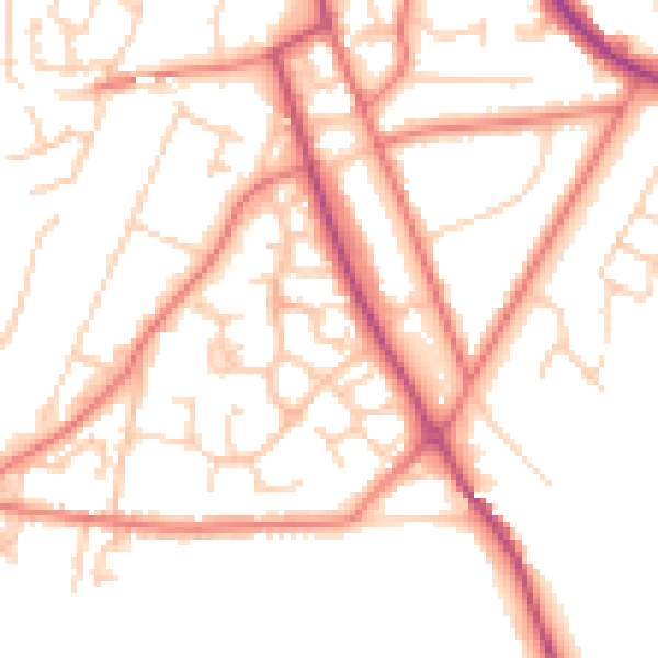 Daytime road noise heatmap for CW11 3GF