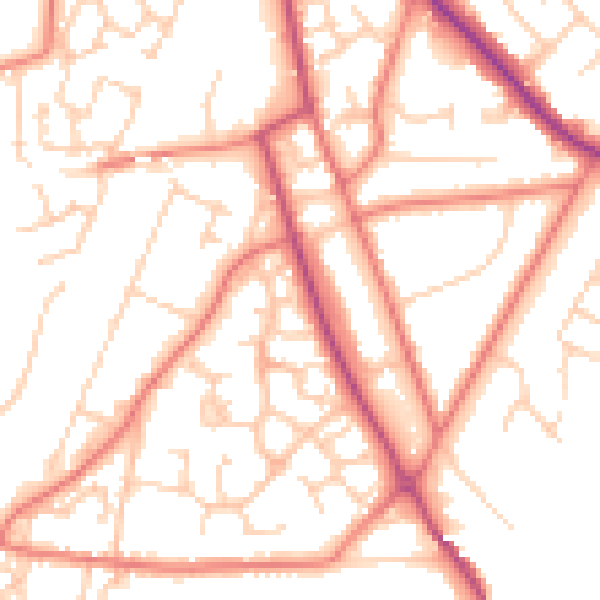 Daytime road noise heatmap for CW11 3GT