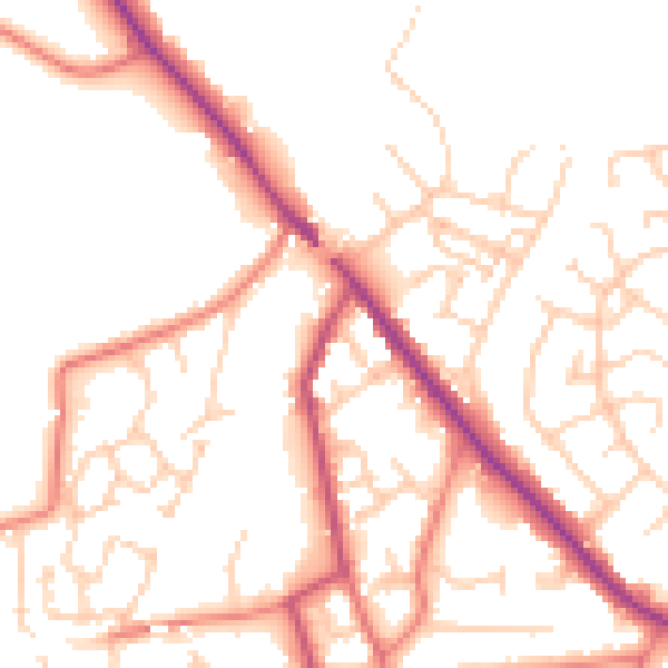 Daytime road noise heatmap for CW11 3JH