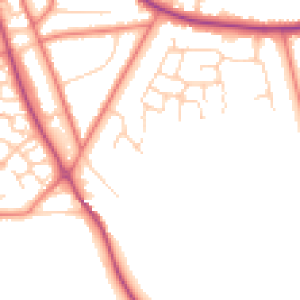 Daytime road noise heatmap for CW11 3TR