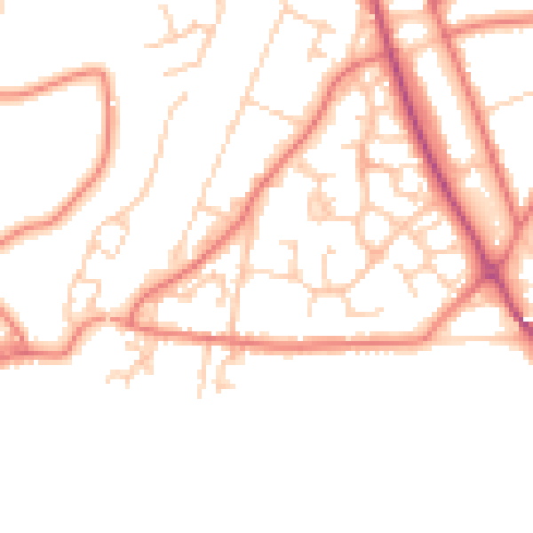 Daytime road noise heatmap for CW11 3ZE