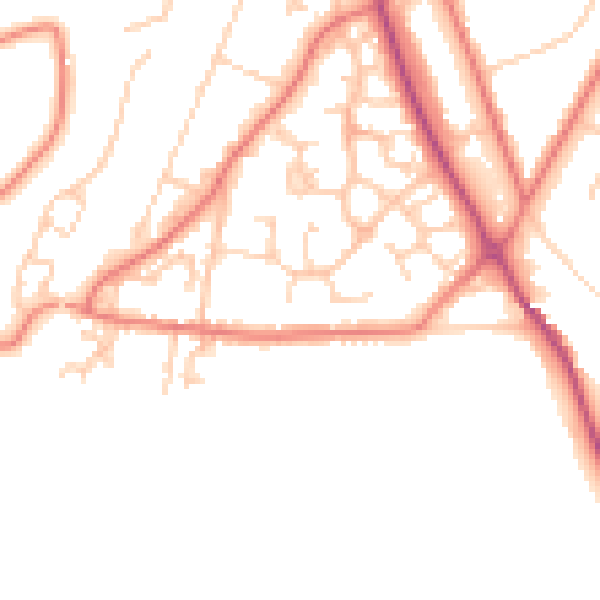 Daytime road noise heatmap for CW11 3ZP