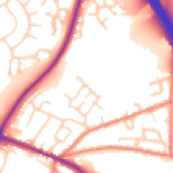 Daytime road noise heatmap for CW11 4BY