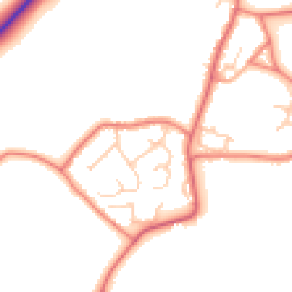 Daytime road noise heatmap for CW11 4NT