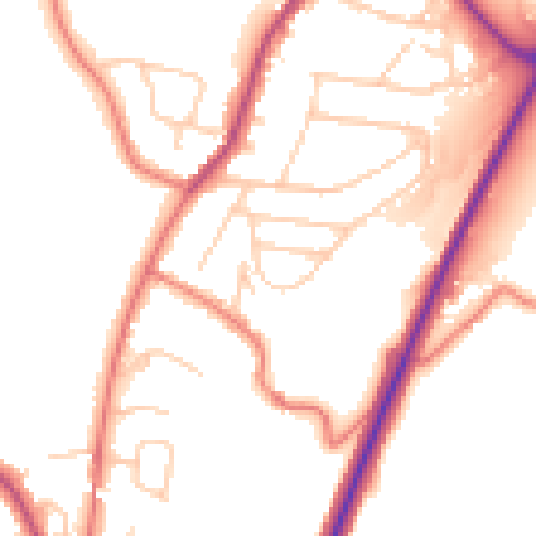 Daytime road noise heatmap for CW11 4PL