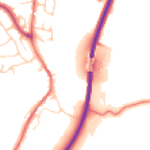 Daytime road noise heatmap for CW11 4RB