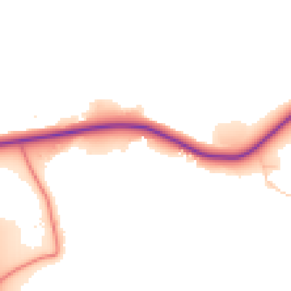 Daytime road noise heatmap for CW11 4SN