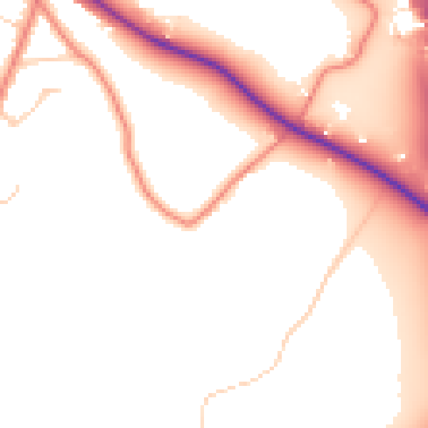Daytime road noise heatmap for CW11 4TB