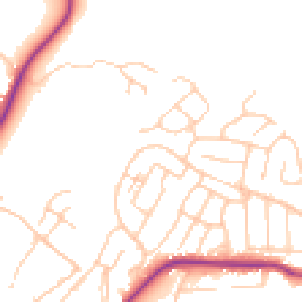 Daytime road noise heatmap for CW12 2AX