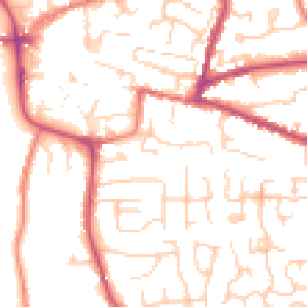 Daytime road noise heatmap for CW5 5AF