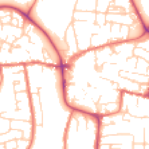 Daytime road noise heatmap for CW5 5AS