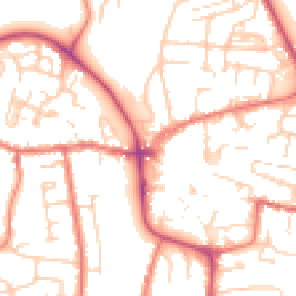 Daytime road noise heatmap for CW5 5AW