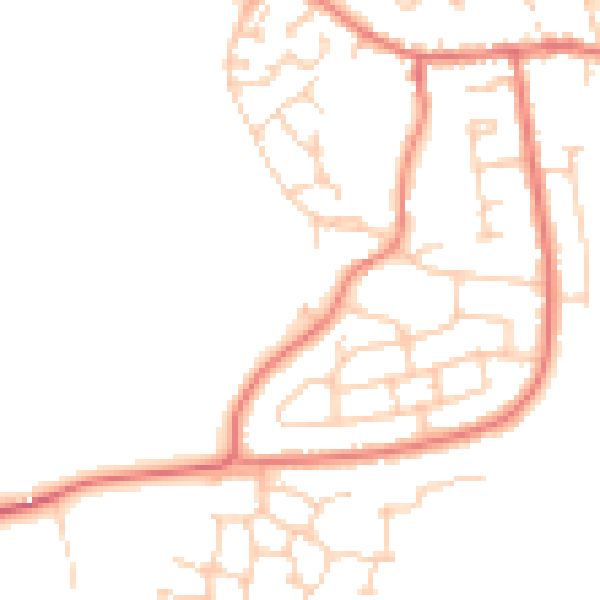 Daytime road noise heatmap for CW5 5BT