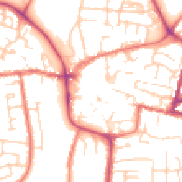 Daytime road noise heatmap for CW5 5DB