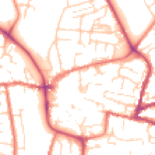 Daytime road noise heatmap for CW5 5DG