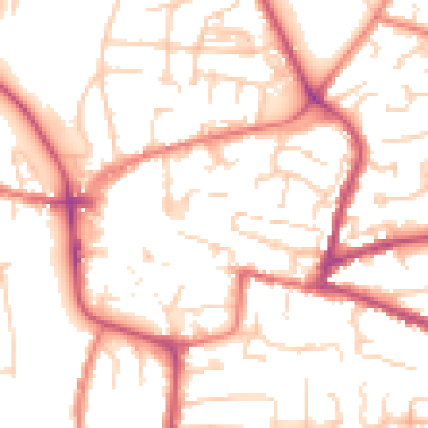 Daytime road noise heatmap for CW5 5DW