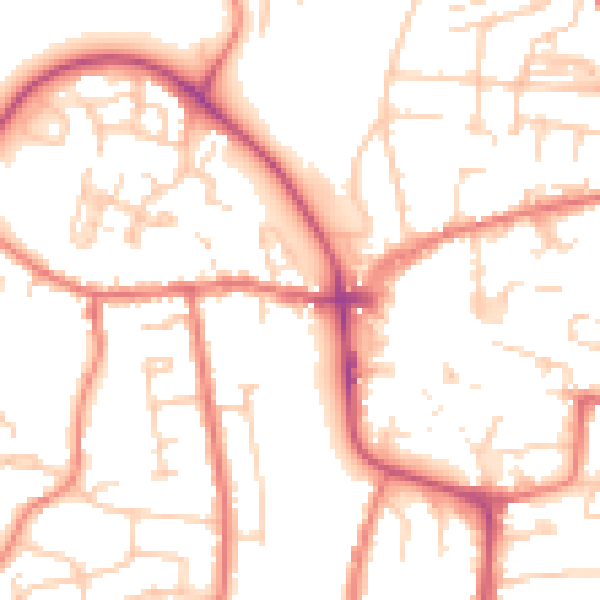 Daytime road noise heatmap for CW5 5ED