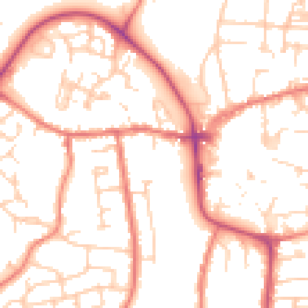 Daytime road noise heatmap for CW5 5EH