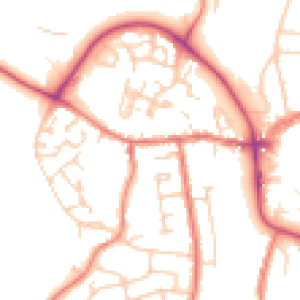 Daytime road noise heatmap for CW5 5EX