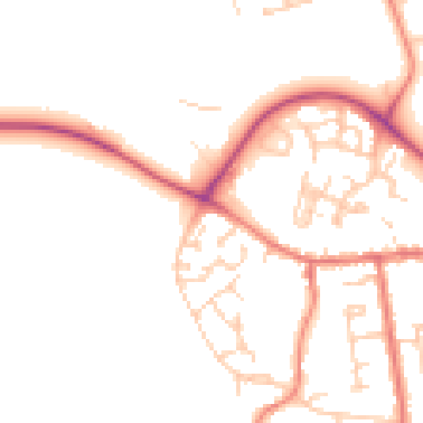 Daytime road noise heatmap for CW5 5GH