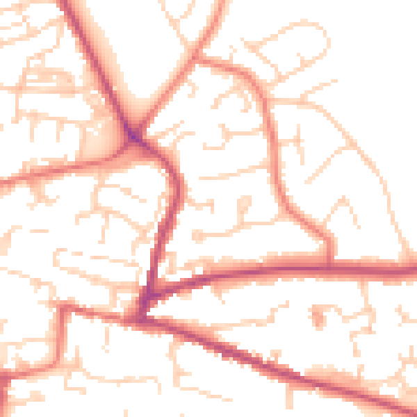 Daytime road noise heatmap for CW5 5GN