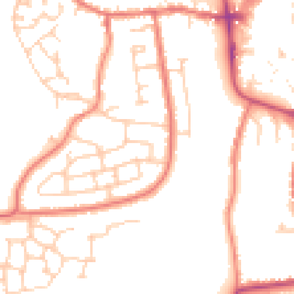 Daytime road noise heatmap for CW5 5JP
