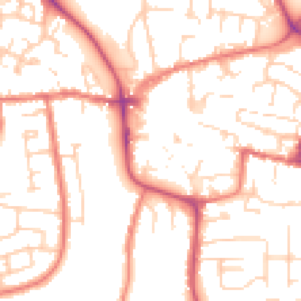 Daytime road noise heatmap for CW5 5SY