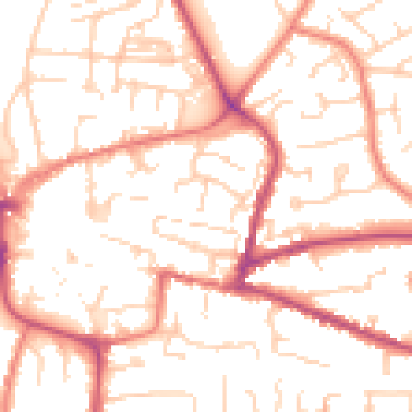 Daytime road noise heatmap for CW5 5TT