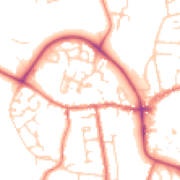 Daytime road noise heatmap for CW5 5UT