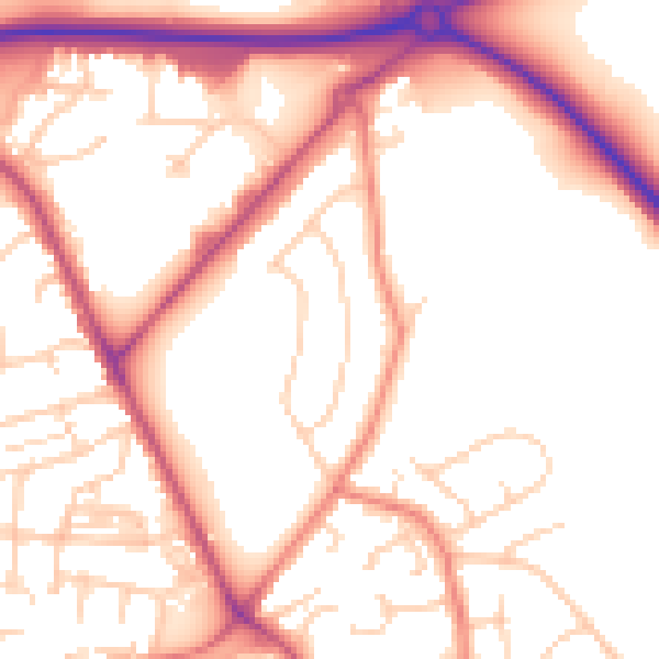 Daytime road noise heatmap for CW5 6HE