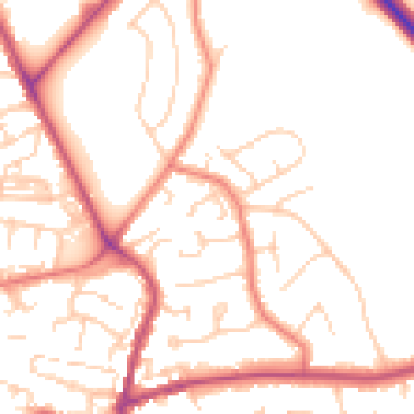 Daytime road noise heatmap for CW5 6HR