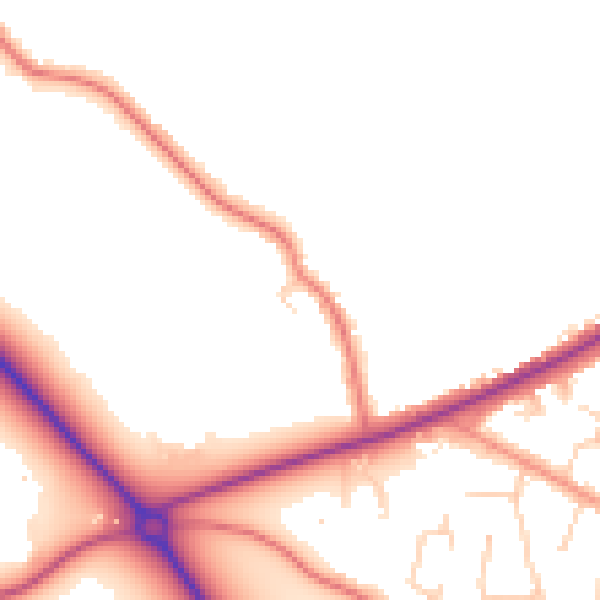 Daytime road noise heatmap for CW5 6NY