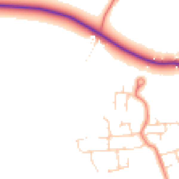 Daytime road noise heatmap for CW5 6YU