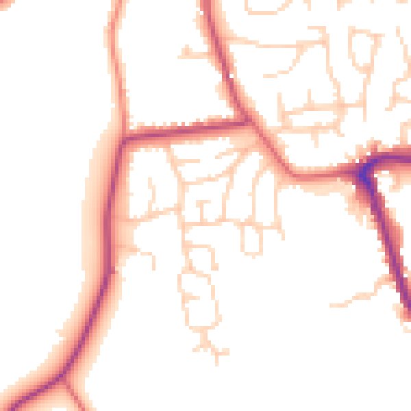 Daytime road noise heatmap for CW5 7AS
