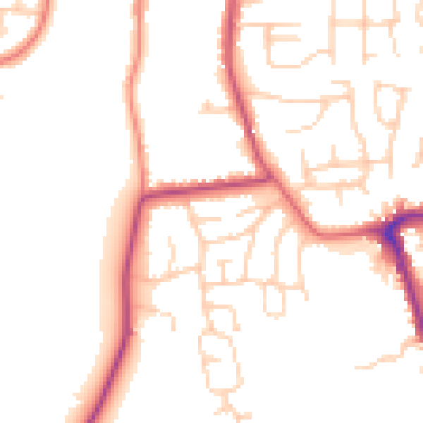 Daytime road noise heatmap for CW5 7BF