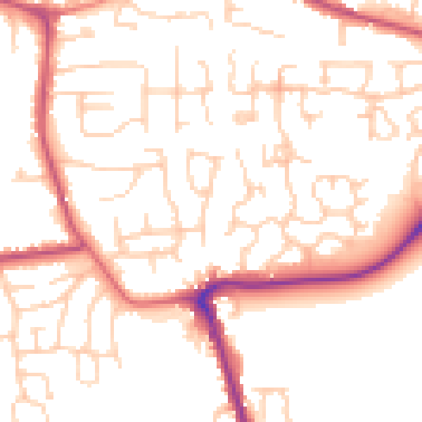 Daytime road noise heatmap for CW5 7DH