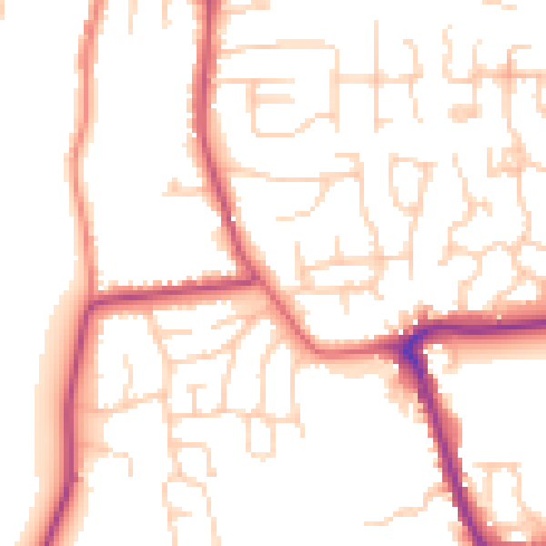 Daytime road noise heatmap for CW5 7DS