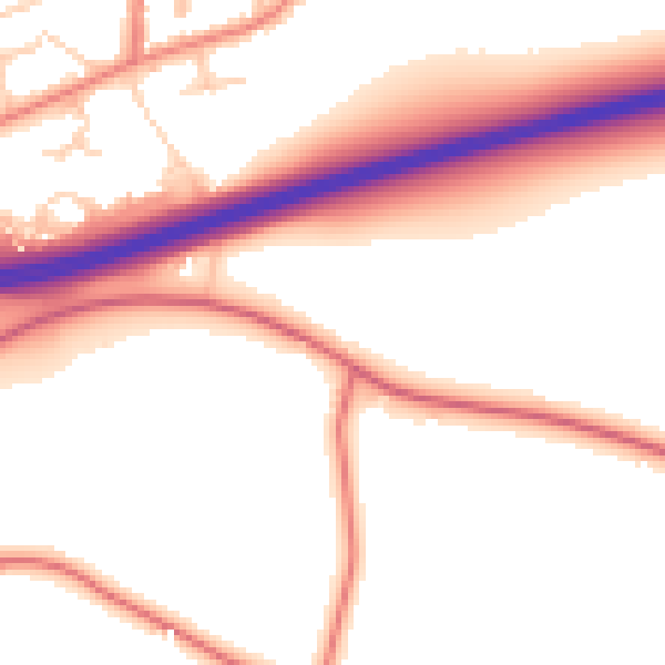 Daytime road noise heatmap for CW5 7ES