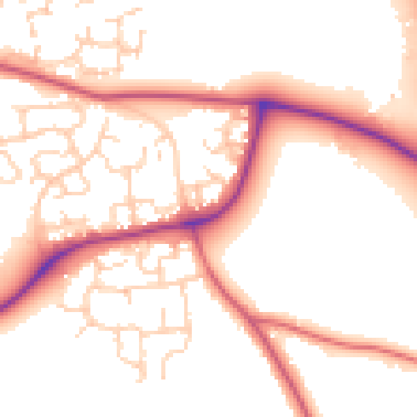 Daytime road noise heatmap for CW5 7JD