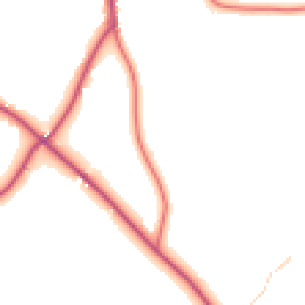 Daytime road noise heatmap for CW5 7NQ