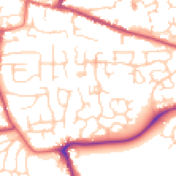 Daytime road noise heatmap for CW5 7RE