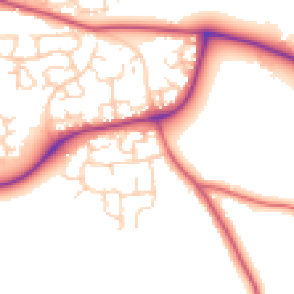 Daytime road noise heatmap for CW5 7RJ