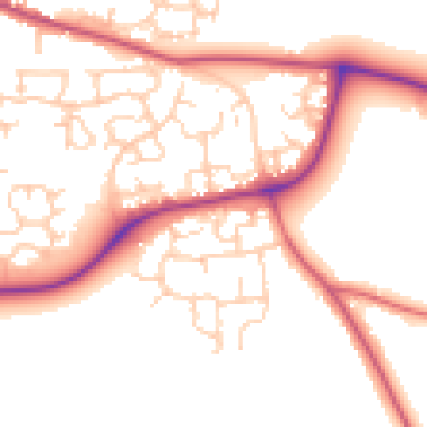 Daytime road noise heatmap for CW5 7RY