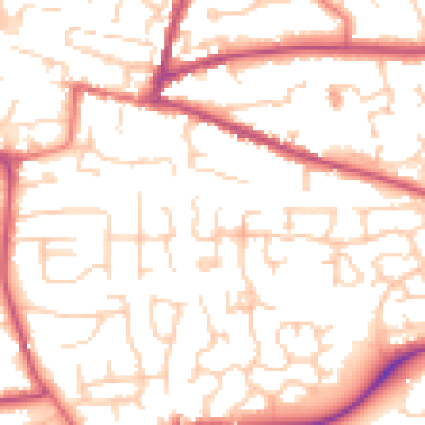 Daytime road noise heatmap for CW5 7SQ
