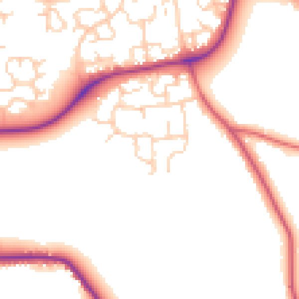 Daytime road noise heatmap for CW5 7SW