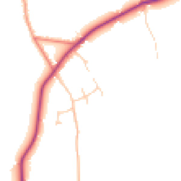 Daytime road noise heatmap for CW5 8DF