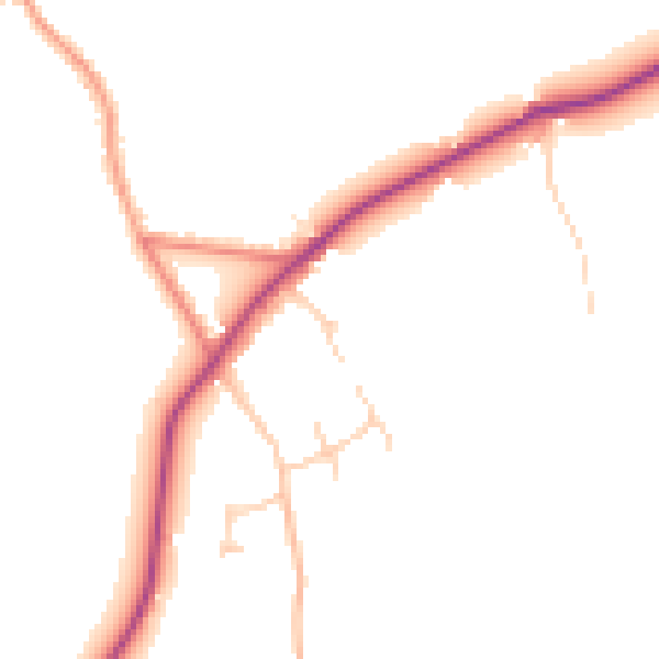 Daytime road noise heatmap for CW5 8FU