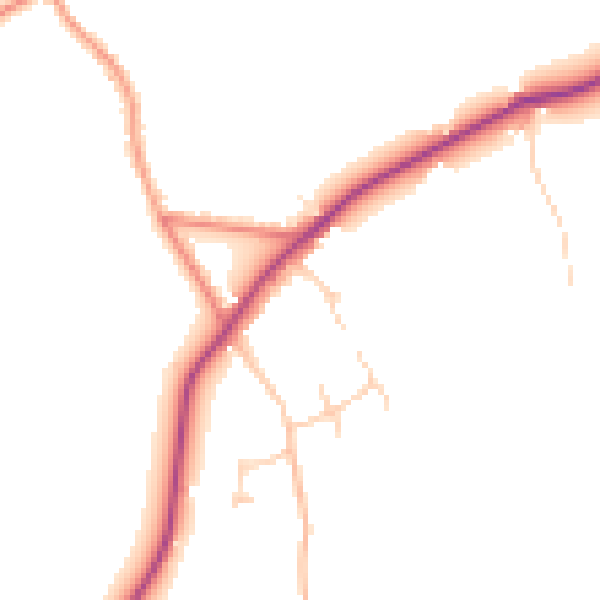 Daytime road noise heatmap for CW5 8FW
